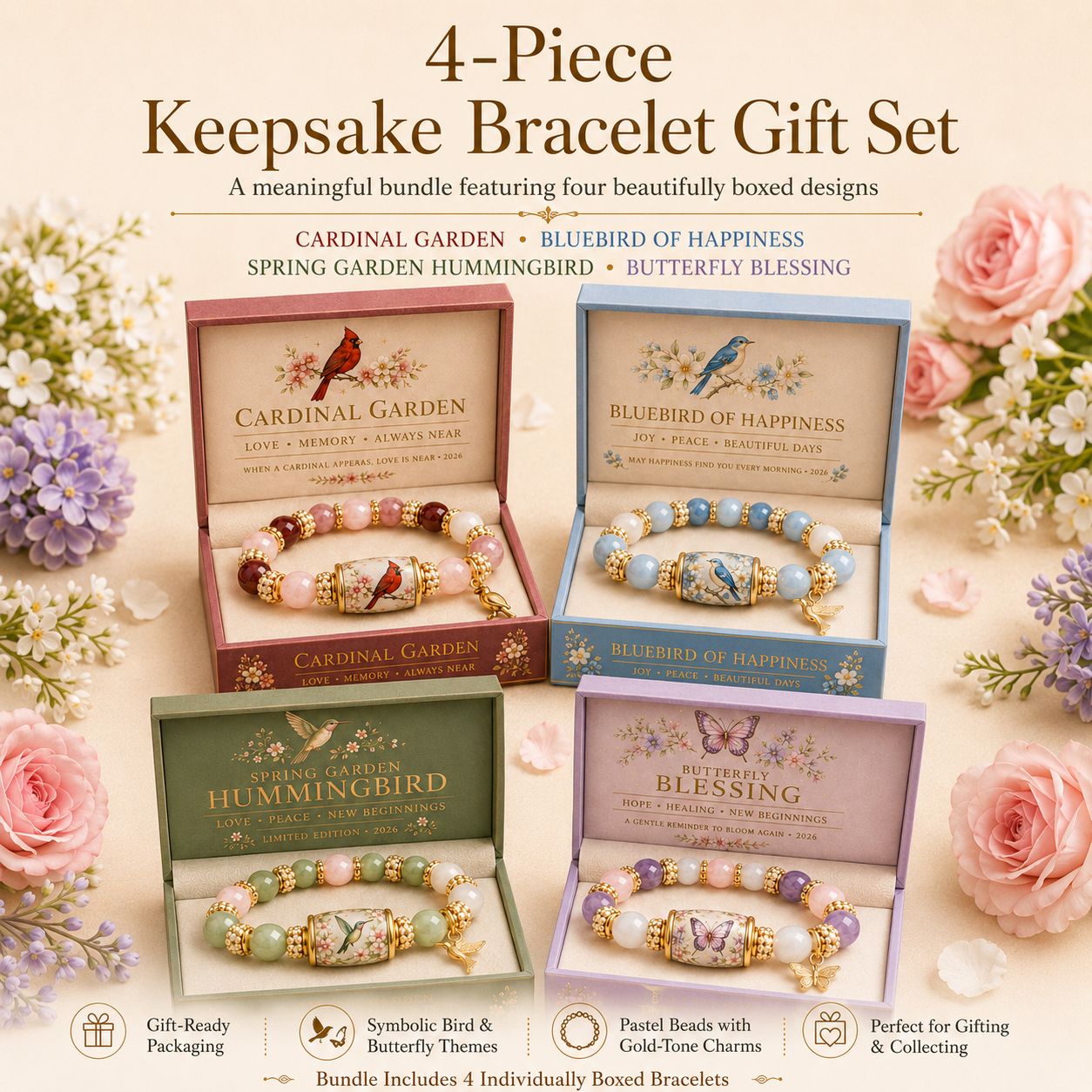 🐦 Love, Peace & Spring Blessings 💖 | 2026 Limited Edition Handmade Bracelet