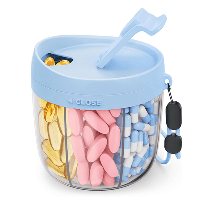 Last Day Promotion Pill Dispenser Bottle with 6 Compartments | Never Miss a Dose Again!