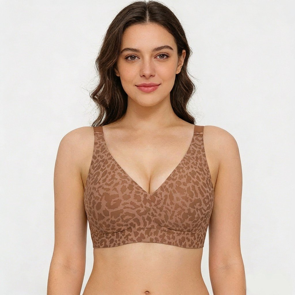 🏆🔥Super Firming Leopard Print Jelly  Bra | Women Wirefree Bras 👍No More Sagging Breasts