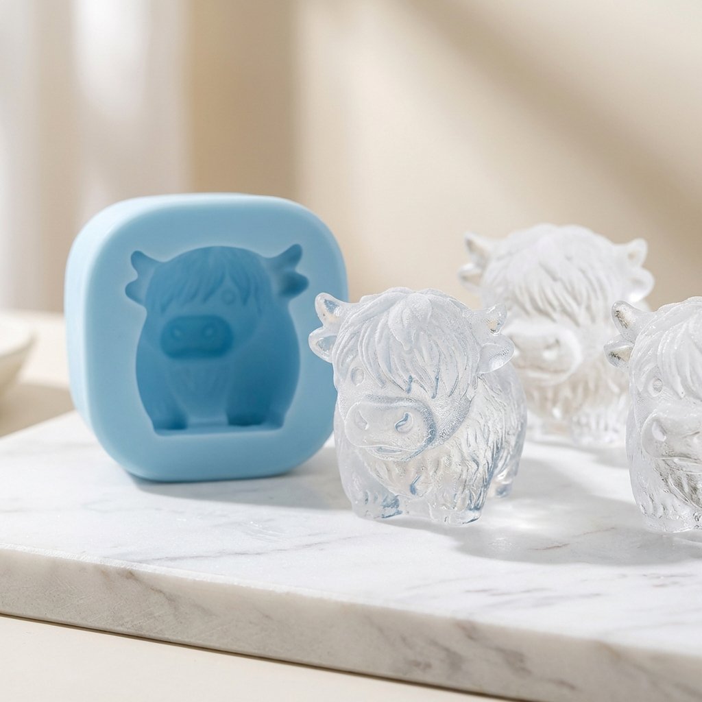 🐮🧊 Mini Highland Cow Ice Cube Mold – Cute 3D Ice for Drinks, Parties & Gifts