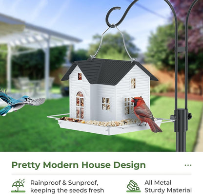 🎁  Last Day 60% OFF - 🏠Solar‐Powered Hanging Bird Feeder with Glow – Sturdy Metal Hopper Design🌙🐦
