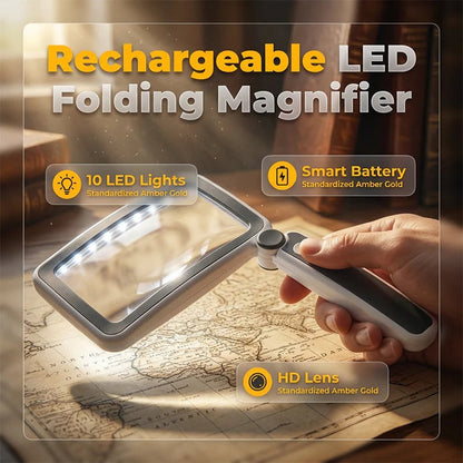 ✨ Last Day 50% OFF!🔍 Folding Handheld Magnifying Glass with Light – Perfect for Reading  🔥