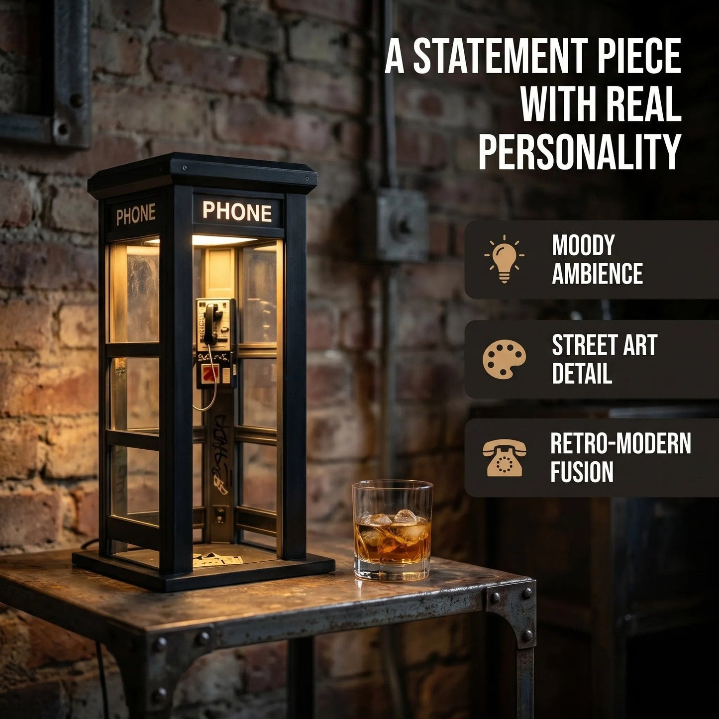 ⏰Last day Promotion🔥✨Vintage Phone Booth Ambient Lamp
