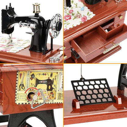 💖Special Offer🦋Wood Mini Sewing Machine Music Box