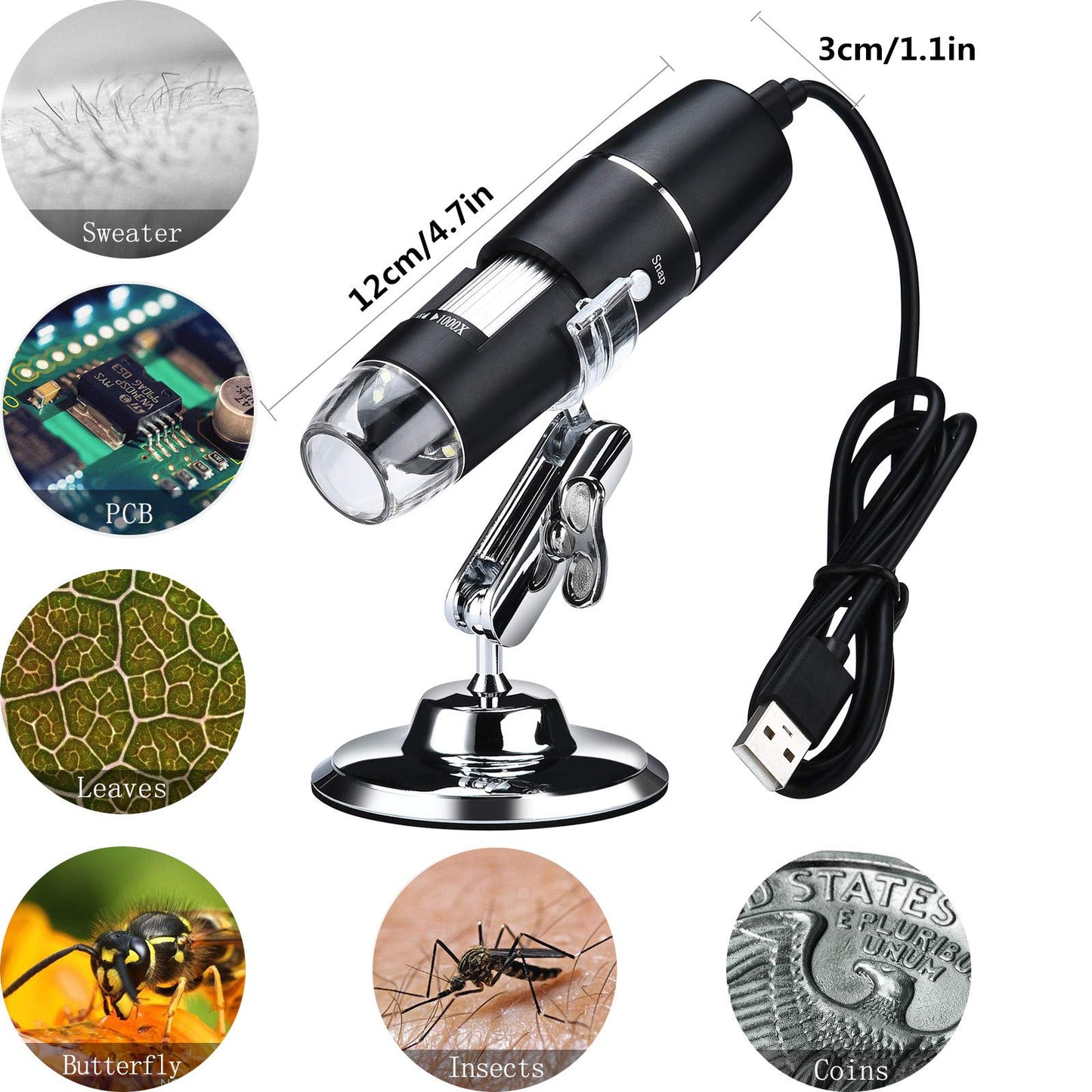 📱Portable Microscope Connected To A Mobile Phone 50x-1600x Magnification 🔬