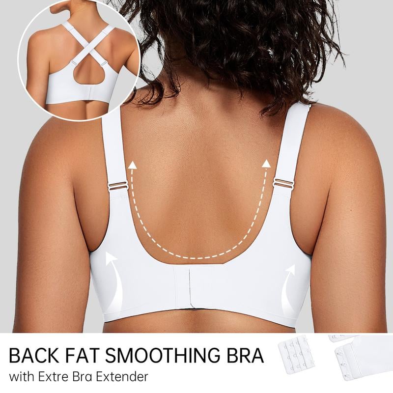 Women's Wireless V-Neck Crossover Mesh Seamless Push-Up Bra