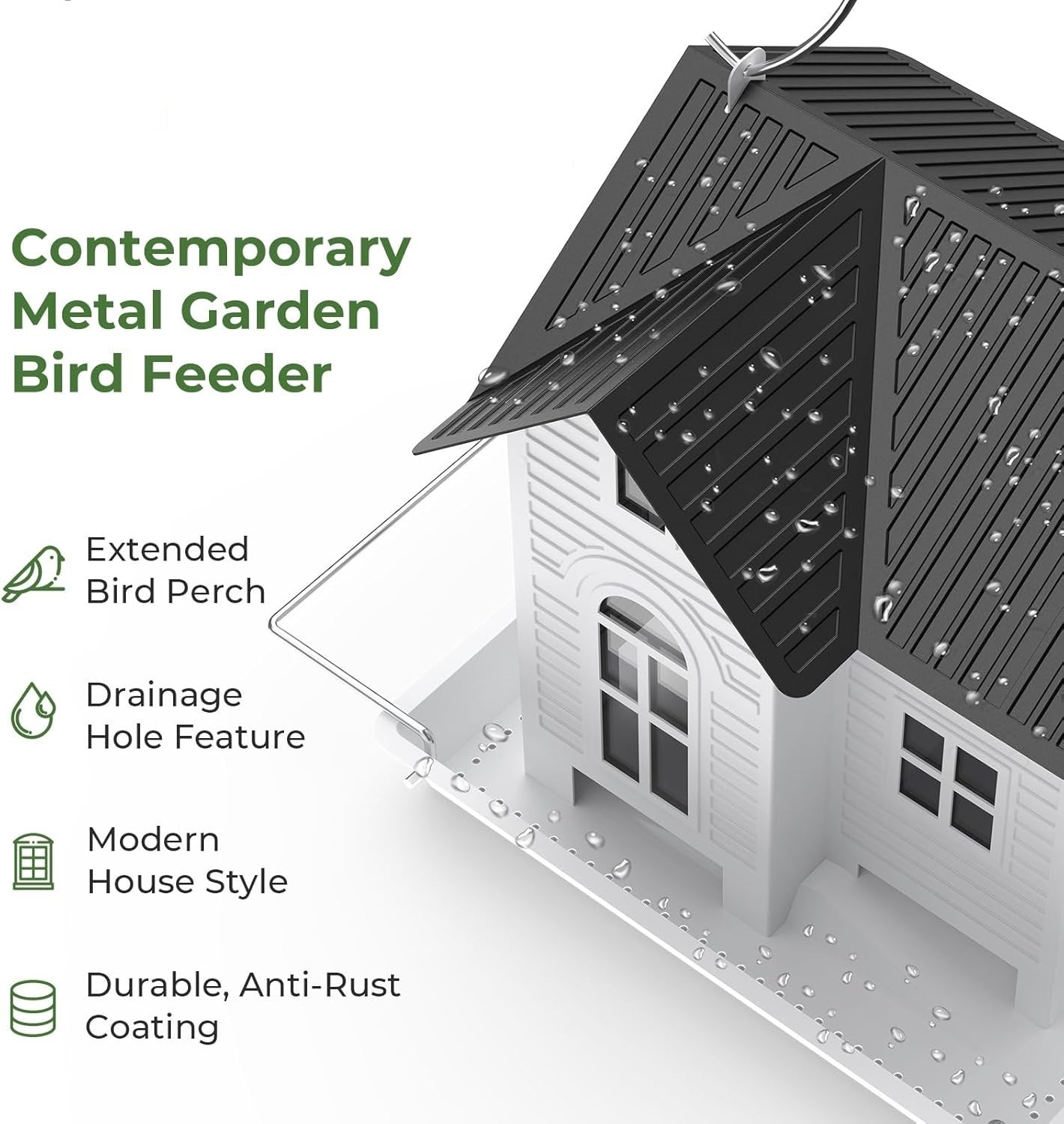 🎁  Last Day 60% OFF - 🏠Solar‐Powered Hanging Bird Feeder with Glow – Sturdy Metal Hopper Design🌙🐦