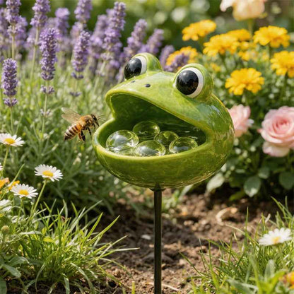 🌸🐝 Help Pollinators Thrive! | Frog, Snail & Ladybug Water Bowl Decor🐸🐌🐞