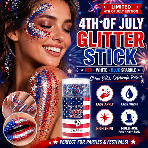 🦅4th of July Glitter Stick🇺🇸🎉Red, White & Blue Body & Hair Sparkle