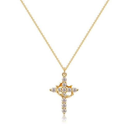 💖Rotated Crown Cross Necklace – Special Gift for Mom