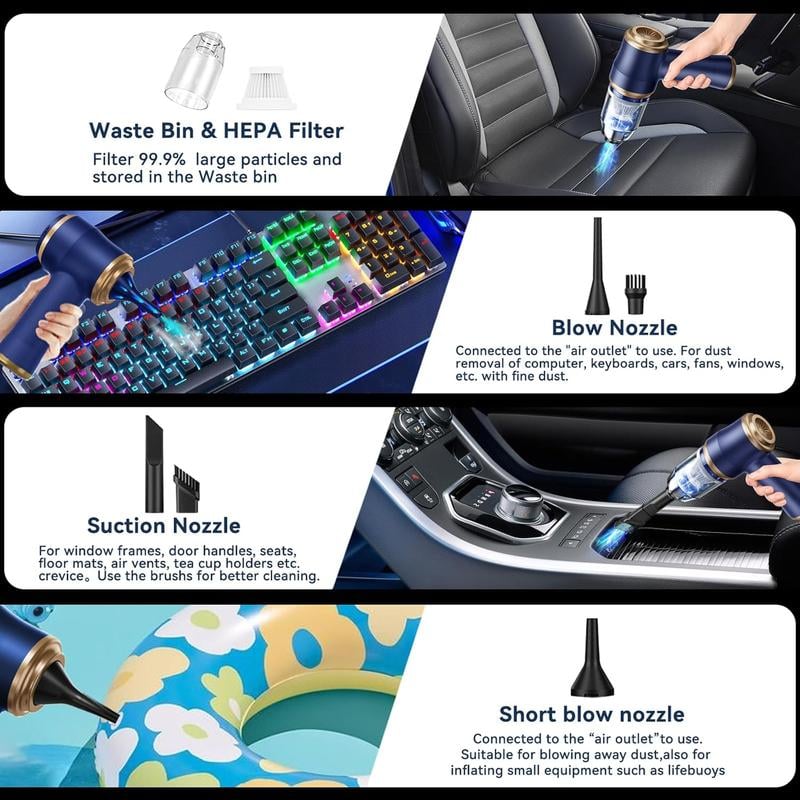 2-in-1 Handheld Cordless Home Vacuum Cleaner Car Cordless Vacuum Cleaner