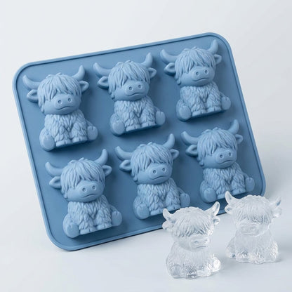 🐮🧊 Mini Highland Cow Ice Cube Mold – Cute 3D Ice for Drinks, Parties & Gifts