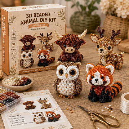 🧵✨ 3D Beaded Animal DIY Craft Kit – A Thoughtful Handmade Gift