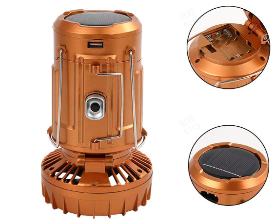 ⛺40% OFF🦬Portable Solar Powered Camping Lantern with Fan for Outdoor