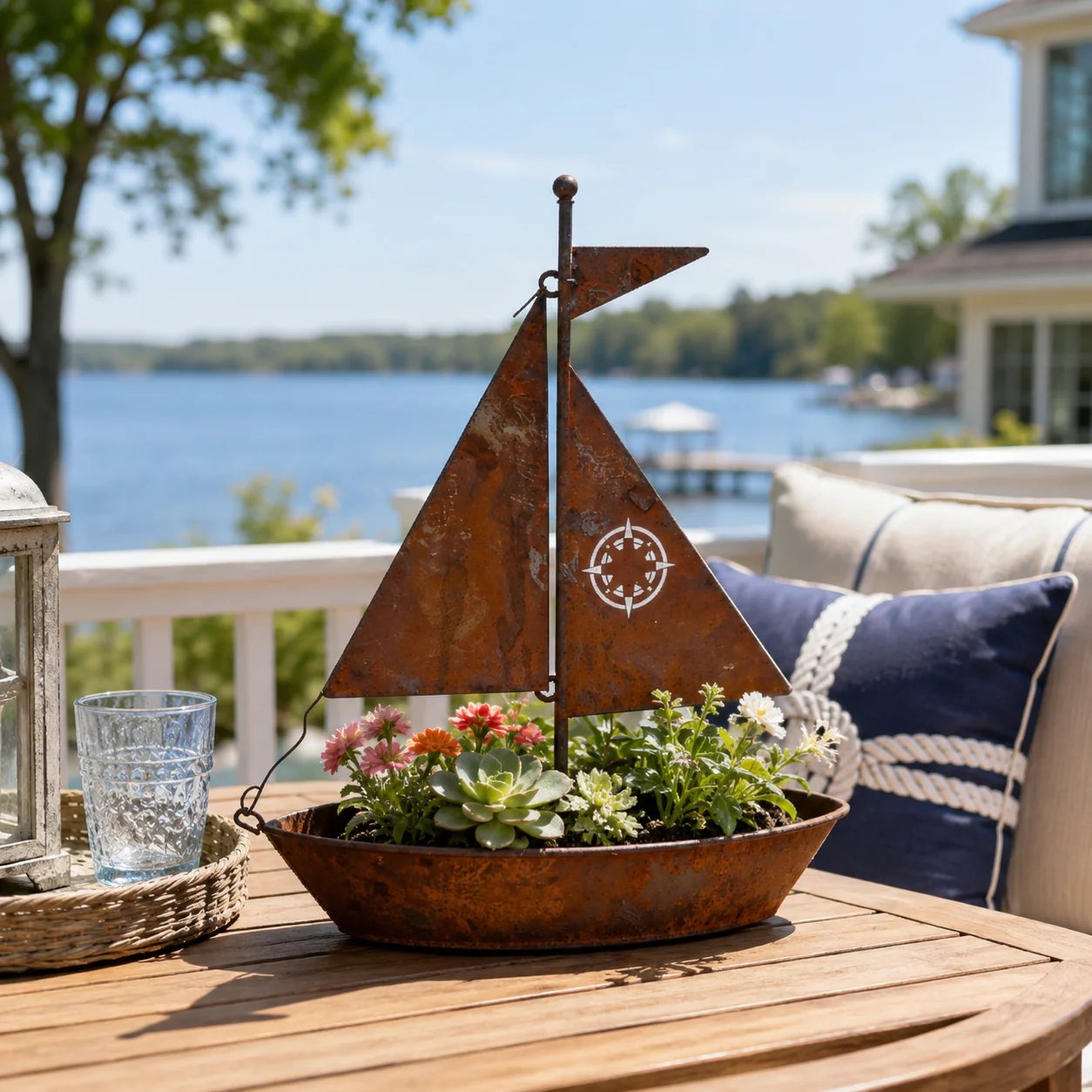 🎁Last Day 49% OFF🌼Rustic Sailboat Metal Planter