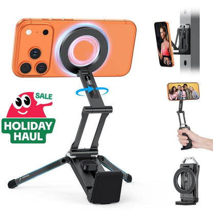 🔥Last Day 49% OFF🔥MagSafe-Compatible 4-in-1 Travel Tripod & Clamp Mount