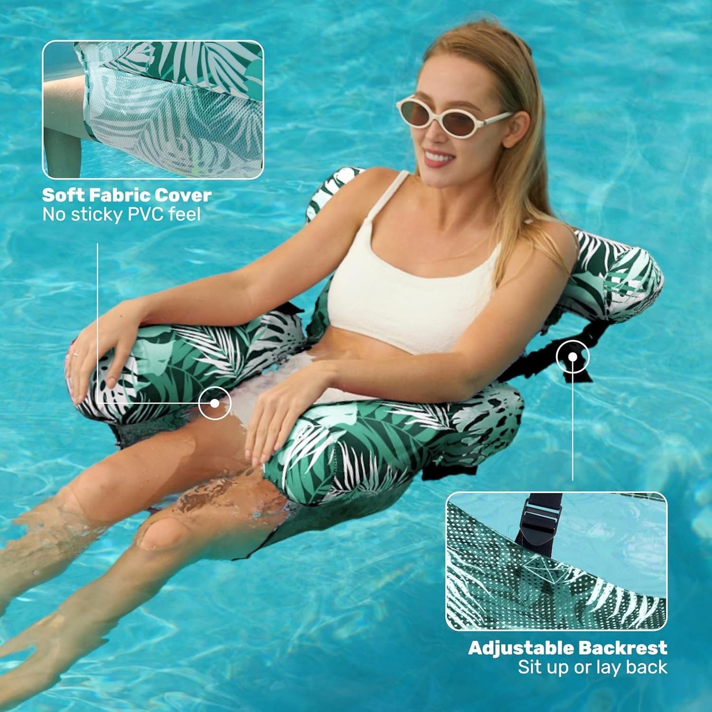 ⏰49% OFF✨Inflatable Pool Floats Adult,Floating Lounge Chairs
