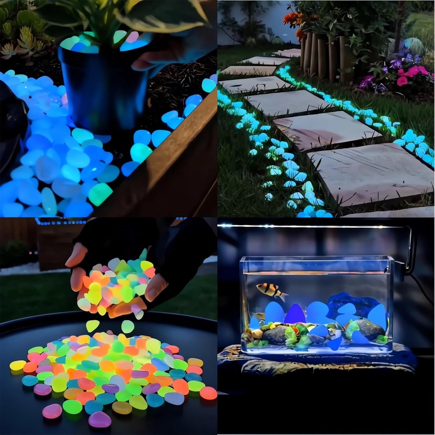 ⏰Hot Sale- 2026 Colorful Glow-in-the-Dark Garden Stones Night