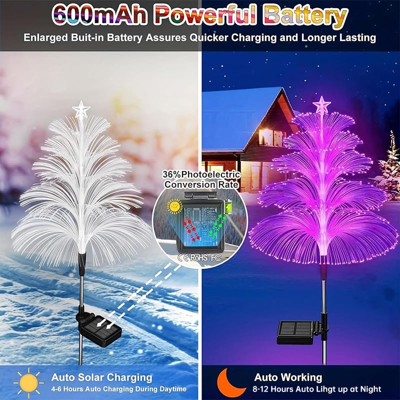 7-Color Gradient Changing Solar Christmas Tree Lights🎄