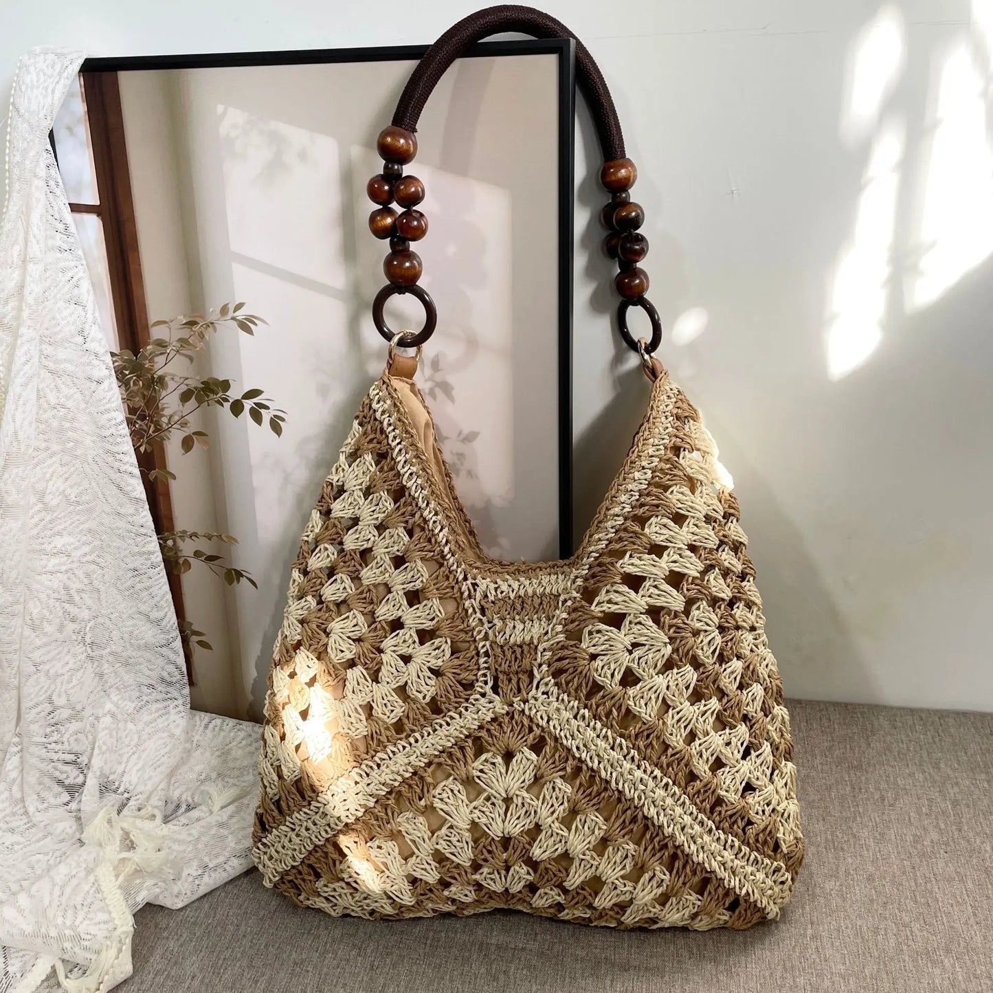 🌿 Chic Handmade Woven Bag — Natural Style, Everyday Elegance