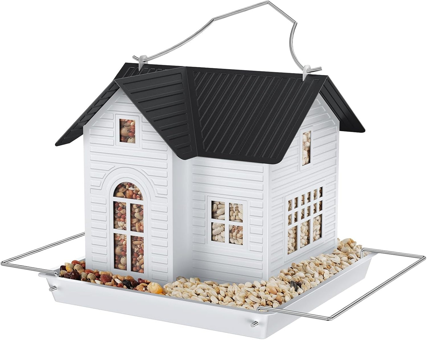 🎁  Last Day 60% OFF - 🏠Solar‐Powered Hanging Bird Feeder with Glow – Sturdy Metal Hopper Design🌙🐦