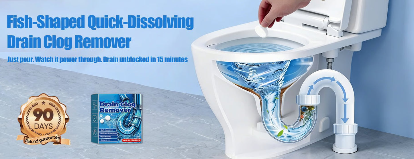 🏆 40K+ SOLD! ✨ Fish-Shaped Quick-Dissolving Drain Clog Remover | Fast & Easy Fix 💧 | 50% OFF Today Only