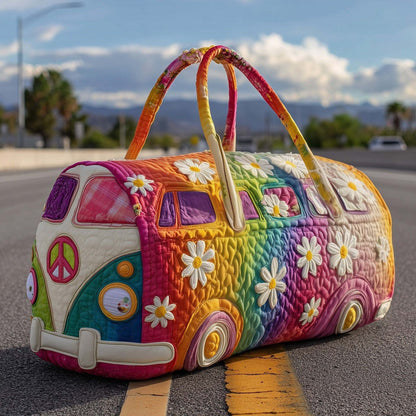 🎁Hippie Van Quilted Duffle Bag | Soft Travel Bag for Women & Men