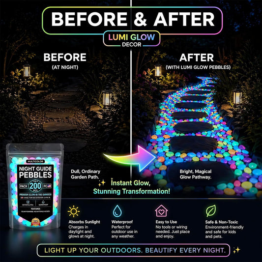 🎁Hot Sale- 2026 Colorful Glow-in-the-Dark Garden Stones Night