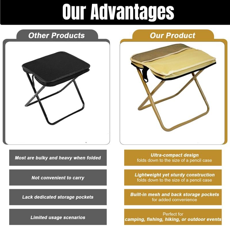 🔥HOST SALES 49% OFF🔥Portable Stool for Mountaineering and Hiking, Foldable Stool with Carrying Bag