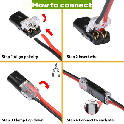 ⚡Stop Soldering! 2 Pin Double-Wire Plug-in LED Light Strip Connectors