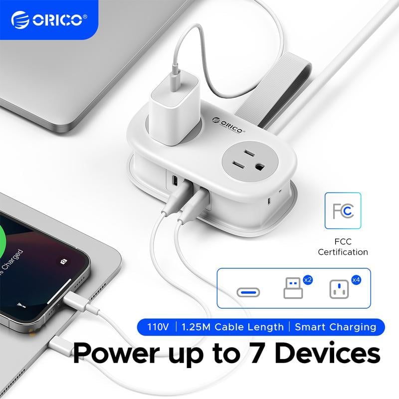 🔌7 in 1 Travel Power Strip, 4 Outlets 2 USB Ports