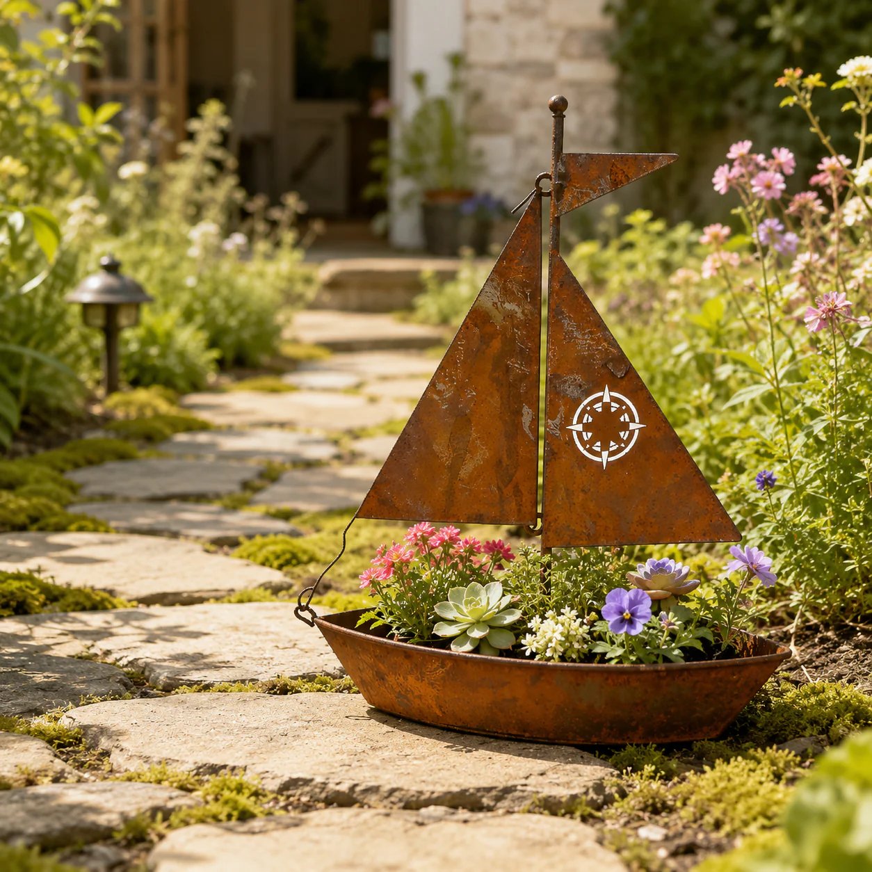 🎁Last Day 49% OFF🌼Rustic Sailboat Metal Planter