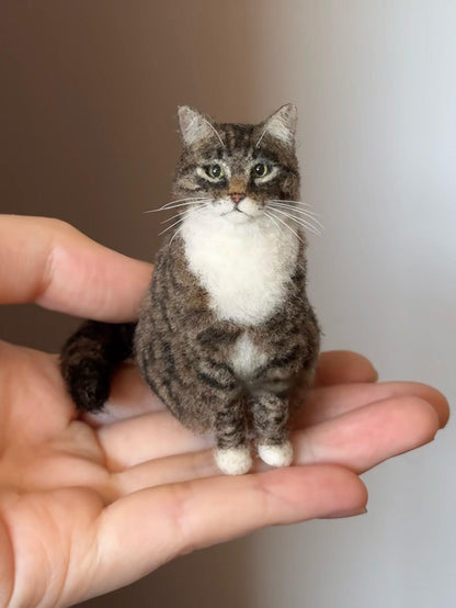 🐱💞Mini Felted Wool Cat – Quirky Handmade Companions