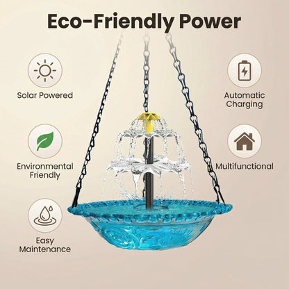 ✨2026 Spring special offer 49% off-🐦Solar Cascade Hanging Bird Bath Fountain