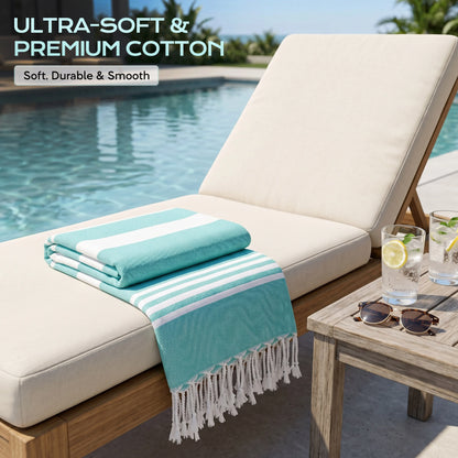 Utopia Towels Turkish Beach Towels – 40x72”, Oversized Cotton, Lightweight, Sand-Free & Quick-Dry