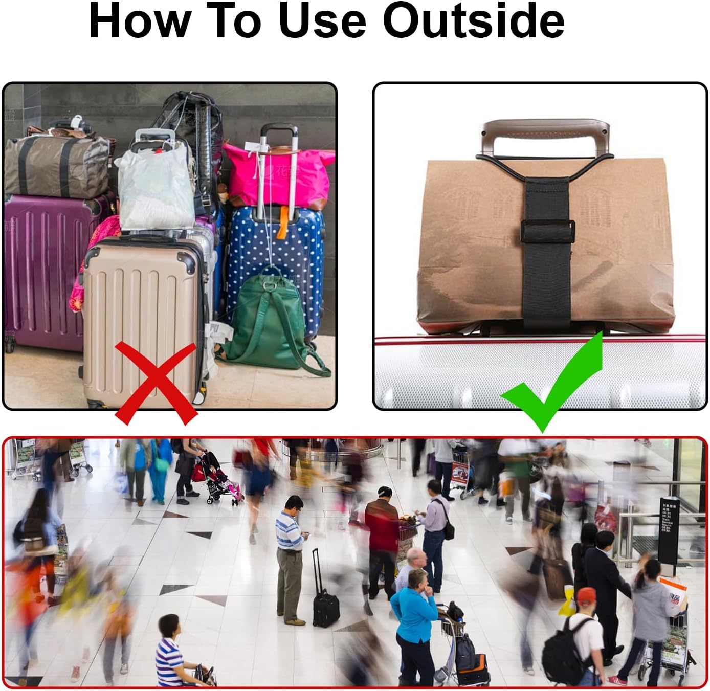 💥Last Day 70% OFF 🧳 Multi Use Strong Adjustable Luggage Connector Straps