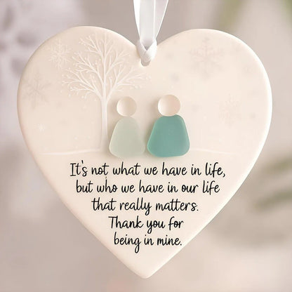 Heart-Shaped Sea Glass Friendship Decor🌊✨ Shaped by Nature & Crafted by Hand💝