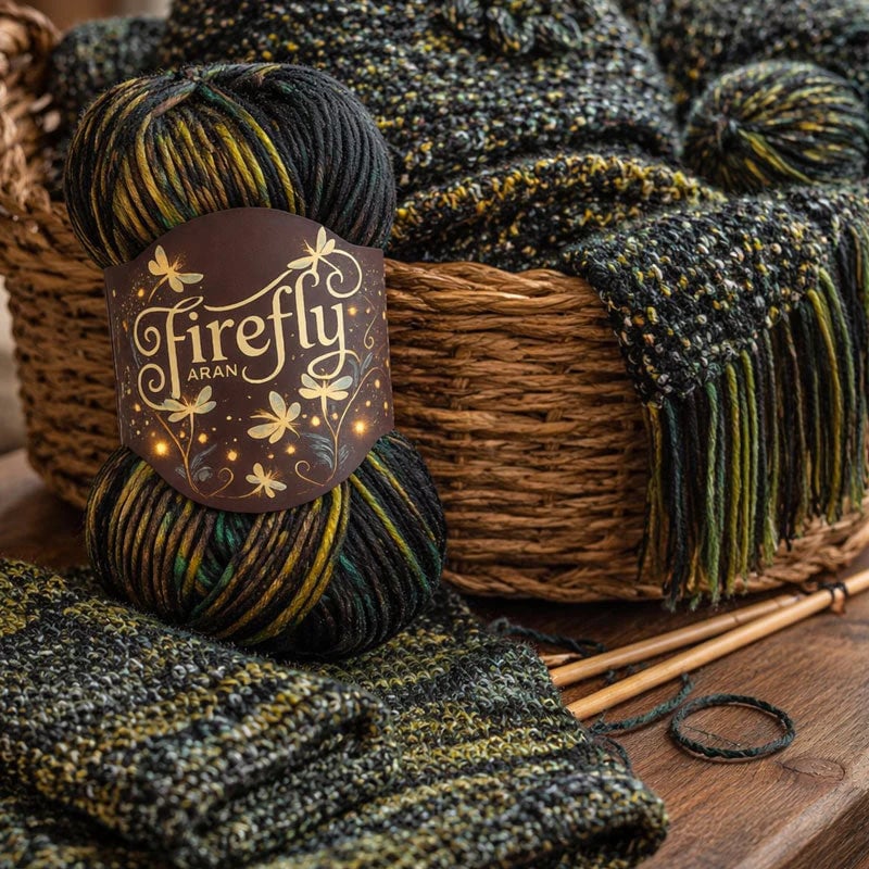 🔥LAST DAY 50% OFF - 🧶Aran Wool ‘Firefly’ Iridescent Shimmer Yarn: A Touch of Magic in Every Stitch💫