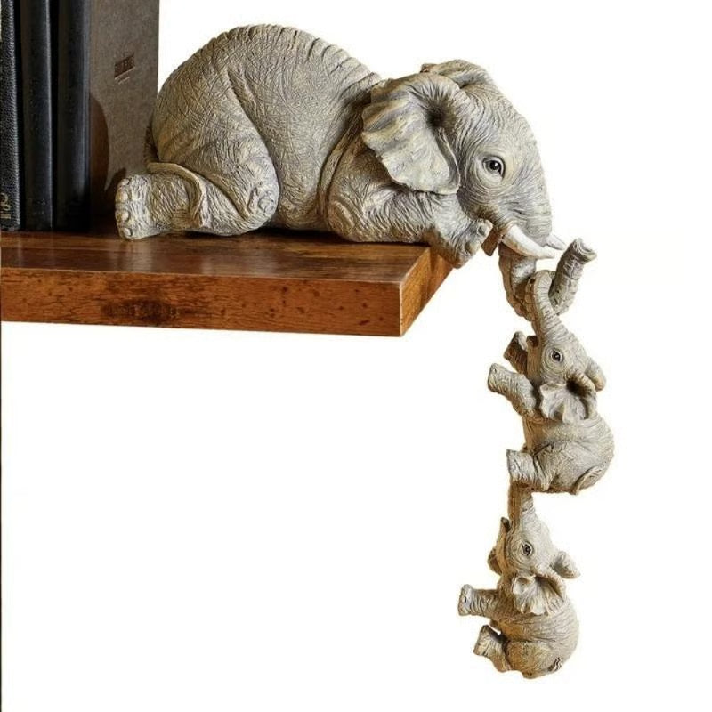 ✨Last Day Promotion 49% OFF-🏆🔥Cute Elephant Hug Baby Resin Figurine Set