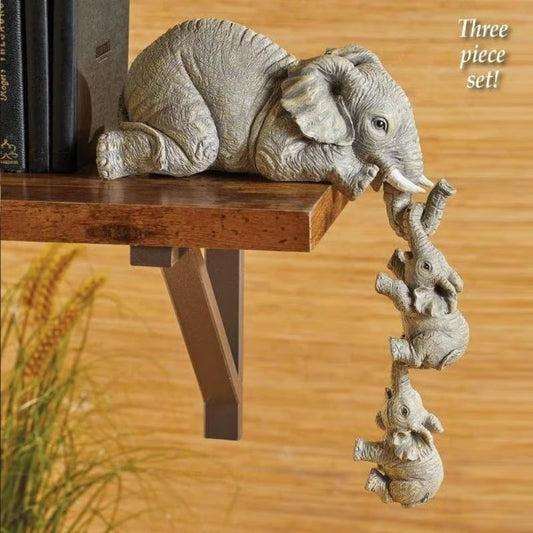 ✨Last Day Promotion 49% OFF-🏆🔥Cute Elephant Hug Baby Resin Figurine Set