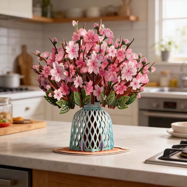 Everlasting 3D Flower Pop-Up Card – Valentine’s Day Keepsake Gift