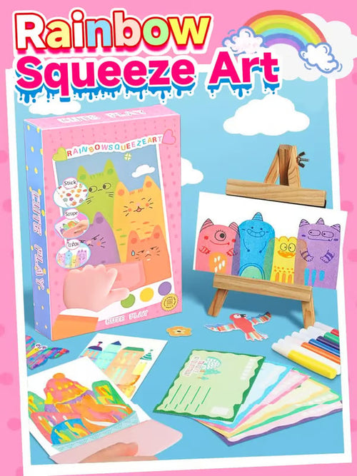 🔥Last Day 50% OFF - 🌈Rainbow Squeeze Art Kit: The Most Satisfying DIY Scrape Art Set for Kids! ✨
