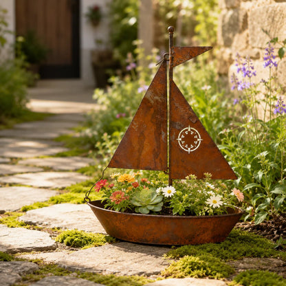 🎁Last Day 49% OFF🌼Rustic Sailboat Metal Planter