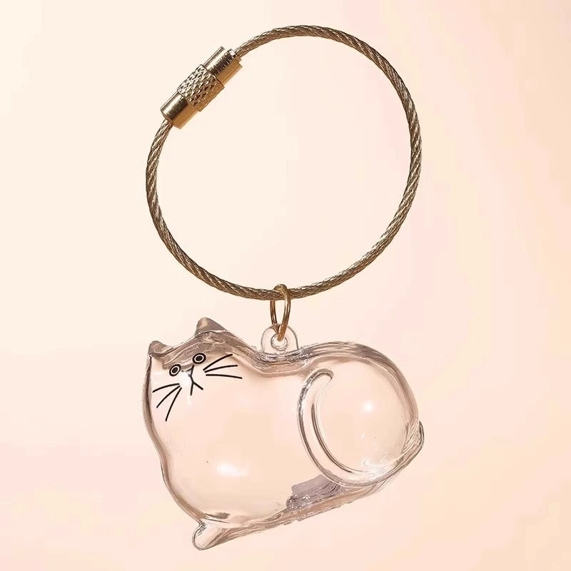 🐶🐱Newest Creative Transparent Dog/Cat Hair Collection Container Keychain