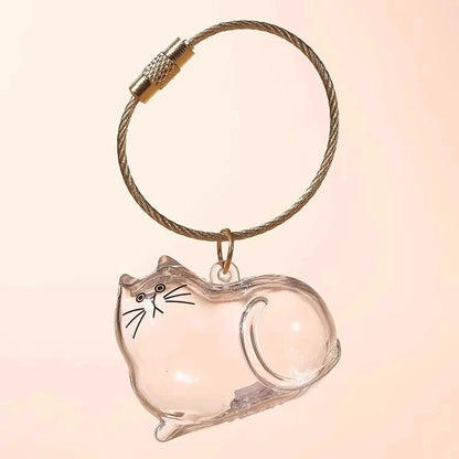 🐶🐱Newest Creative Transparent Dog/Cat Hair Collection Container Keychain