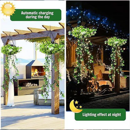 🔥2026 New Arrival ＆ Hot Sale🔥SOLAR-POWERED HANGING MILAN GRASS LIGHT! 💎 Lifelike Foliage, Auto On/Off & IP65 Waterproof ✨