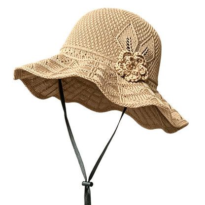 🌸 Women's Crochet Bucket Hat with Flower Accent – Last Day Limited Time Offer!
