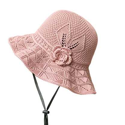 🌸 Women's Crochet Bucket Hat with Flower Accent – Last Day Limited Time Offer!