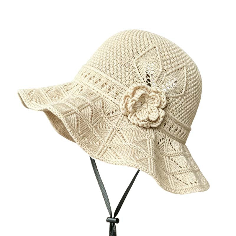 🌸 Women's Crochet Bucket Hat with Flower Accent – Last Day Limited Time Offer!